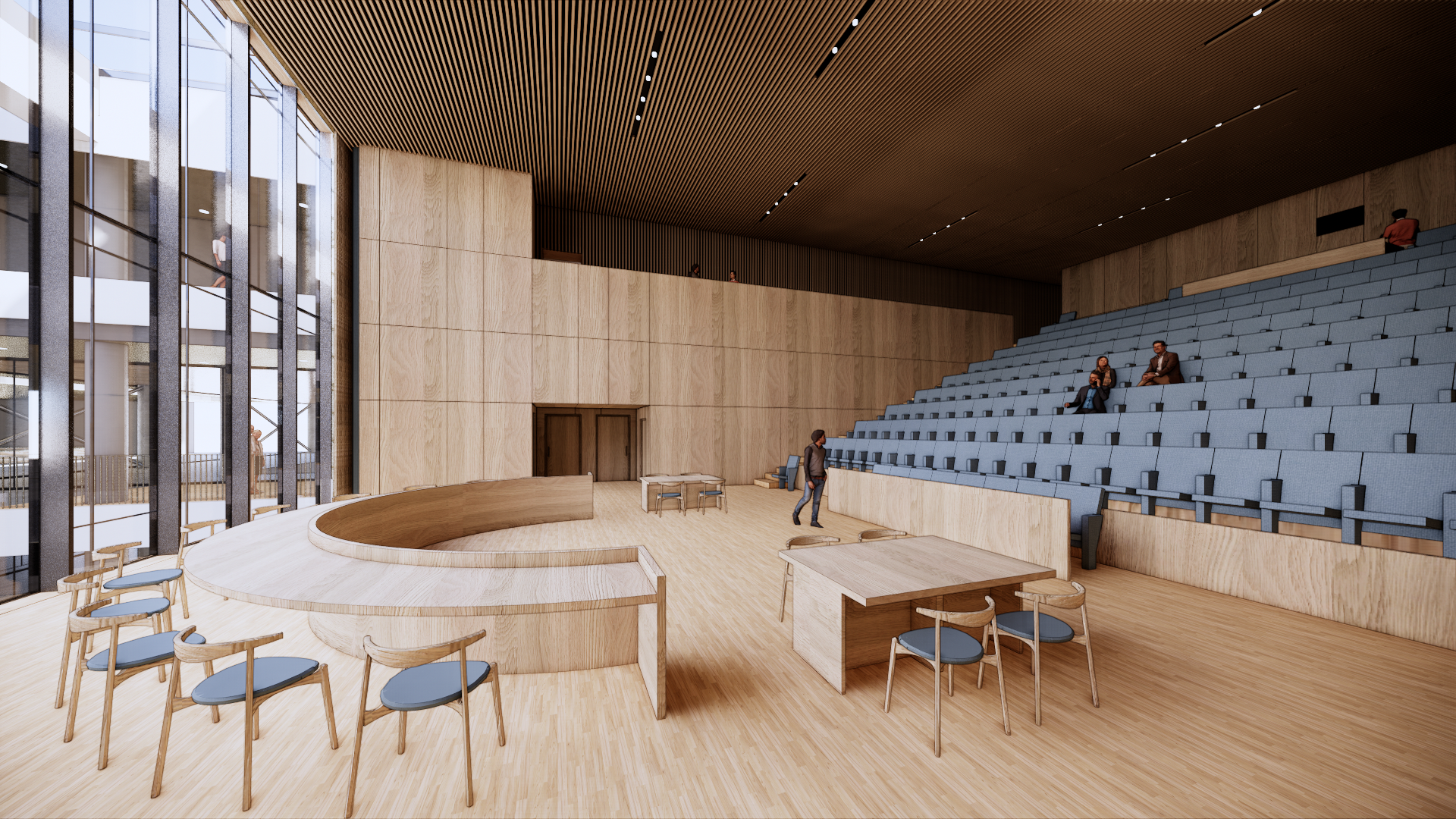 Rendering view of the Council Chamber inside the Etobicoke Civic Centre.