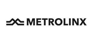 Black Metrolinx Logo on a white background