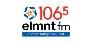 Logo of ELMNT FM. Words Today's Indigenous Beat