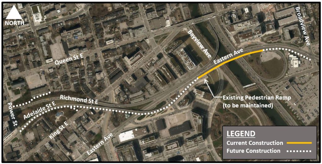Map of Multi-use Trail Construction from Power Street to Broadview Avenue