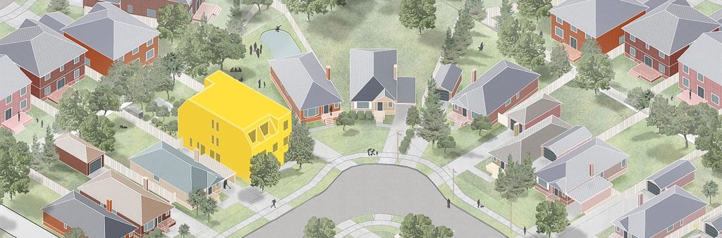 : Illustration demonstrating a neigbourhood with a conceptual multiplex.