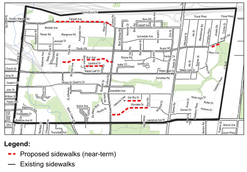 Maple Leaf and Rustic Neighbourhood Streets Plan - Proposed Sidewalks