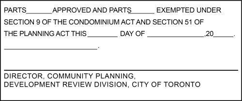 Approval Certificate for Draft Plan of Condominium