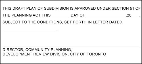Draft Approval Certificate for Draft Plan of Subdivision