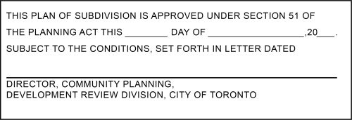 Approval Certificate for Draft Plan of Subdivision