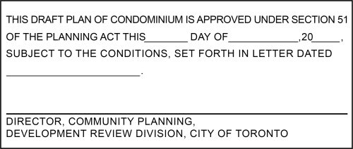Draft Approval Certificate for Draft Plan of Condominium