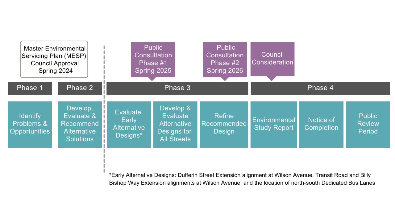 Process map for the Downsview Environmental Assessment Study