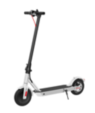 Image of black and silver electric kick scooter