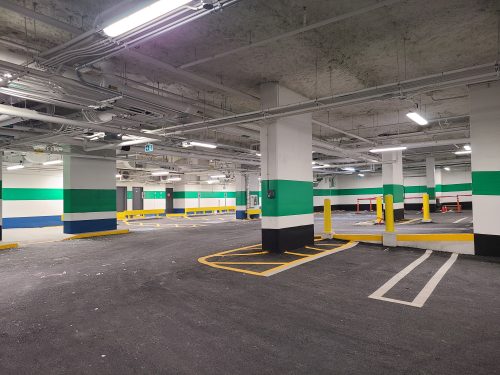 Image of St Lawrence Market North Parking garage. No cars are present.