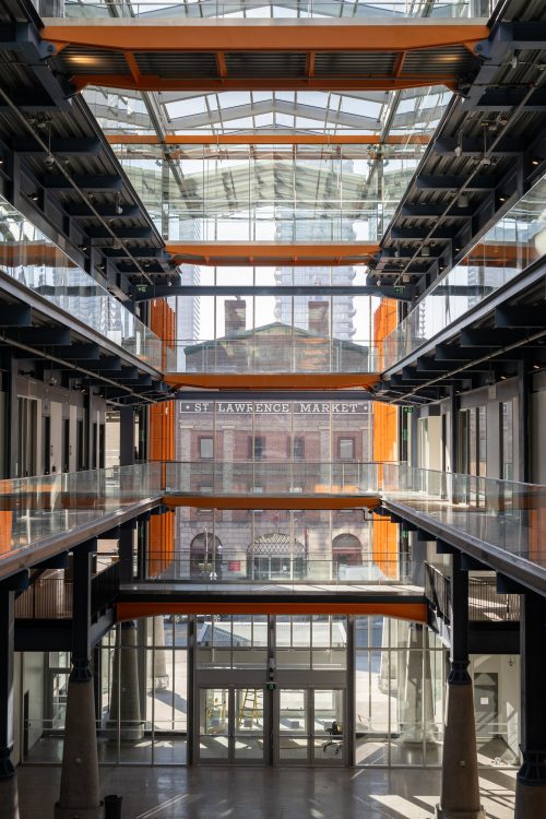 Interior view of St Lawrence Market North atrium looking toward St. Lawrence Market