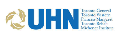 University Health Network logo with Toronto General Hospital, Toronto Western, Princess Margaret, Toronto Rehab and Michener Institute listed to the right 
