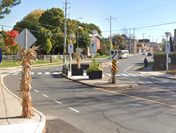 Image of a two-stage pedestrian crossing example 