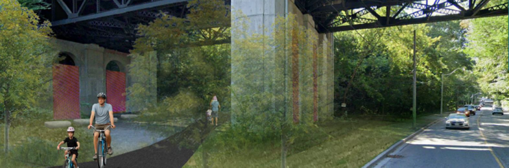 Rendering of upgraded Rosedale Valley Multi-use Trail