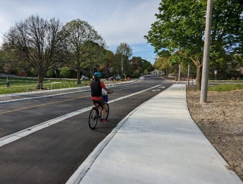 Image of a separated cycle track example 