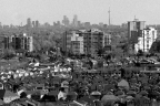 Urban sprawl of houses and apartments. 