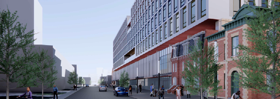 A streetscape image of the proposed development of George Street.
