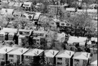 A birds eye view of a residential neighbourhood.