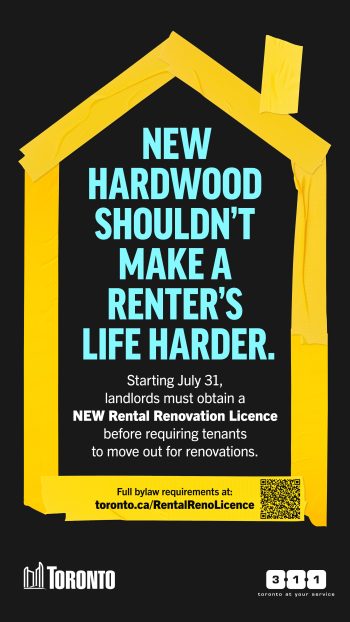 An infographic for the Rental Renovation Licence bylaw campaign.