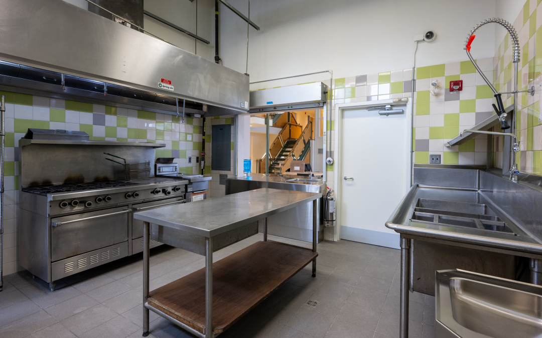 The commercial kitchen at 25 Canterbury Place