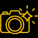 Camera with flash on