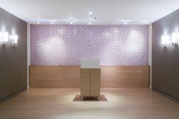 A photo of the podium at the North York Civic Centre Wedding Chamber