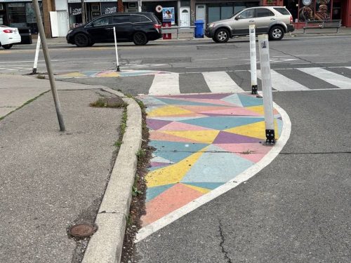 Example of painted curb extension