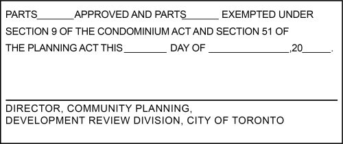 Approval Certificate for Draft Plan of Condominium