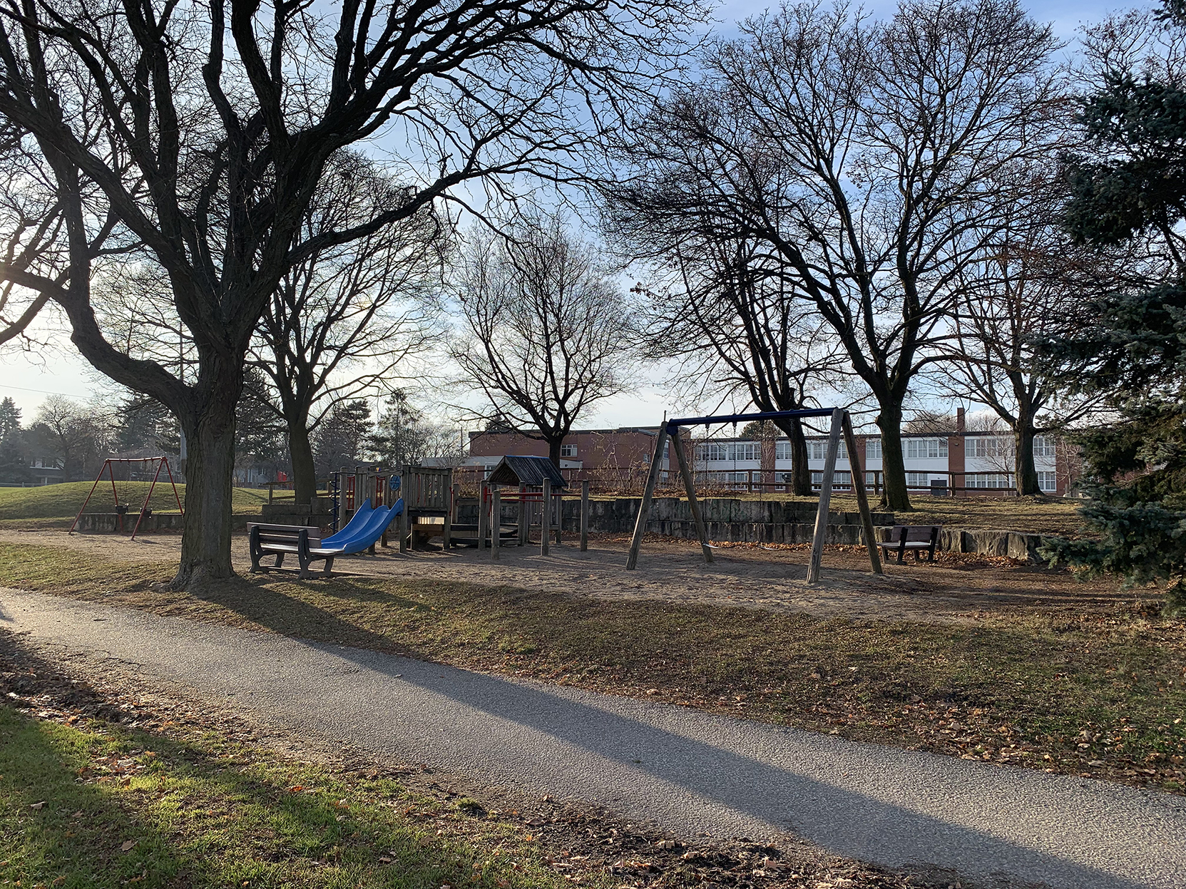 A wooden playground structure.