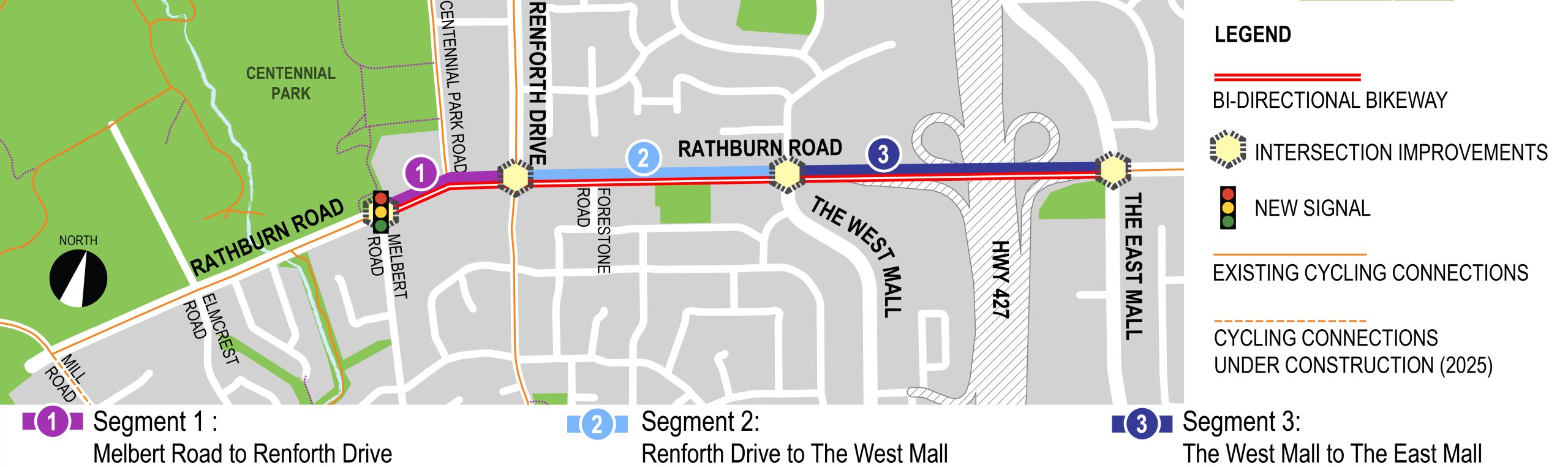 Map of project area along Rathburn Road