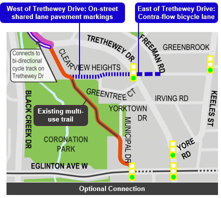 Map of optional connection on Clearview Heights