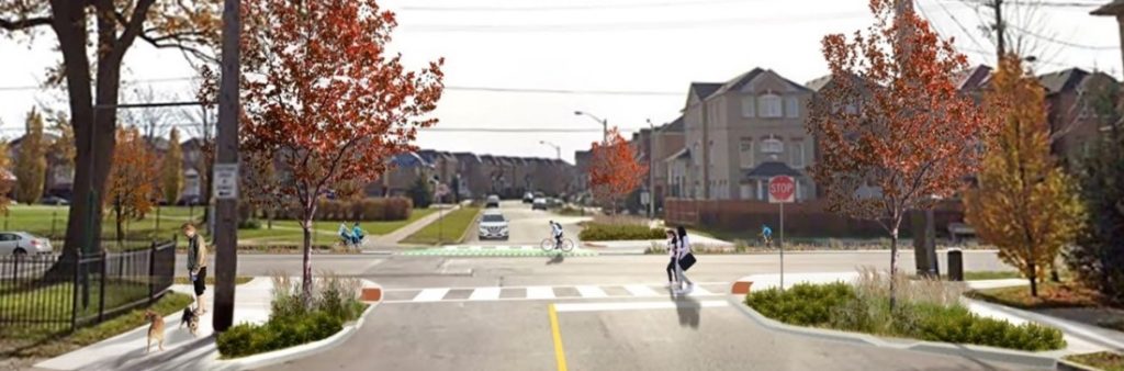 Artist Rendering of Trethewey Drive at Tedder with safety improvements
