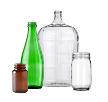 Glass vitamin bottle, green glass bottle, glass carboy, glass jar