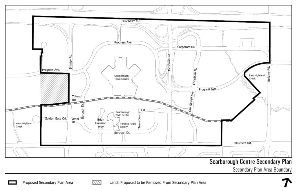 Map of Our Scarborough Centre Study Area