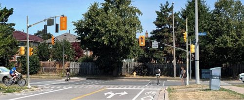 Artist rendering of Option 2: All motor vehicle turns allowed at White Heather Boulevard and McNicoll Avenue