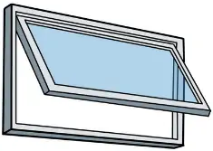 Illustration of an awning window.