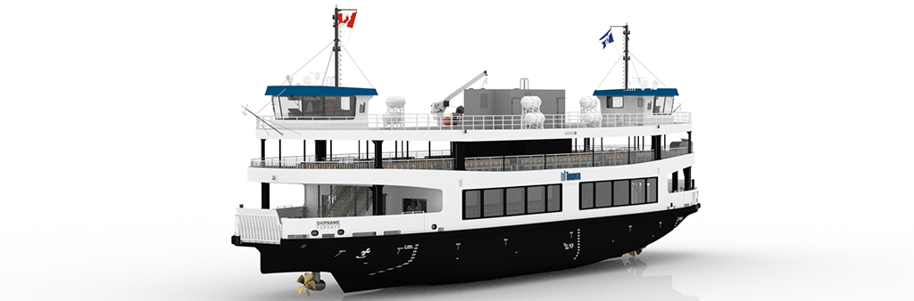 A rendering of a Ferry boat.