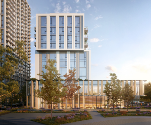 Exterior building render for 300-304 The East Mall development