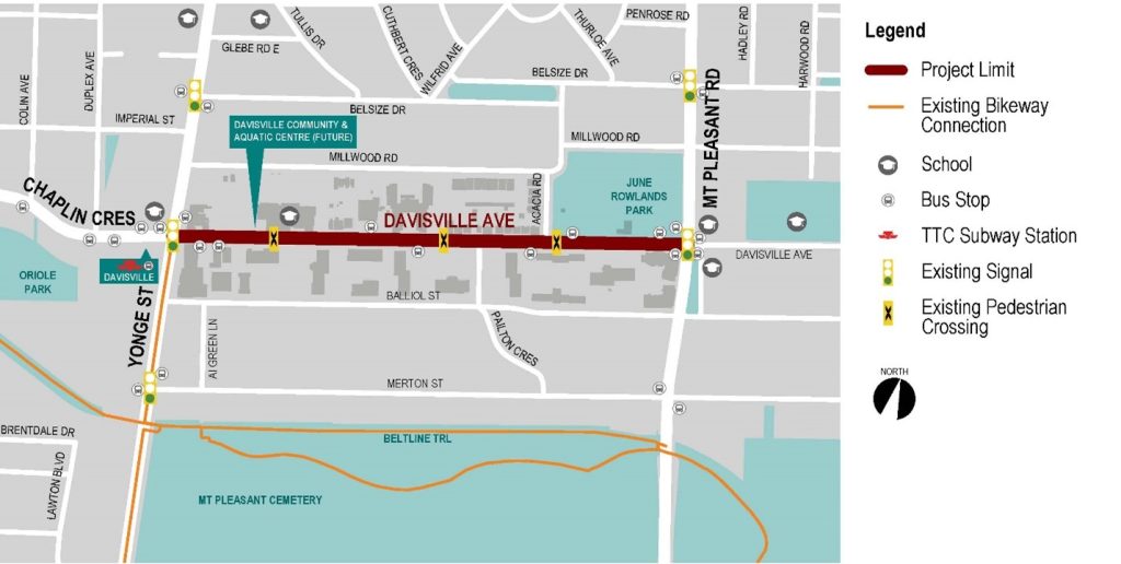 Map of Improving Davisville Avenue project area
