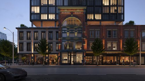 Exterior building render of 90 Queen Street East development