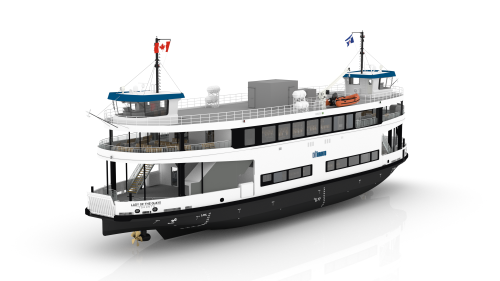 Rendering of the new Lady of the Quays vehicle and passenger ferry.