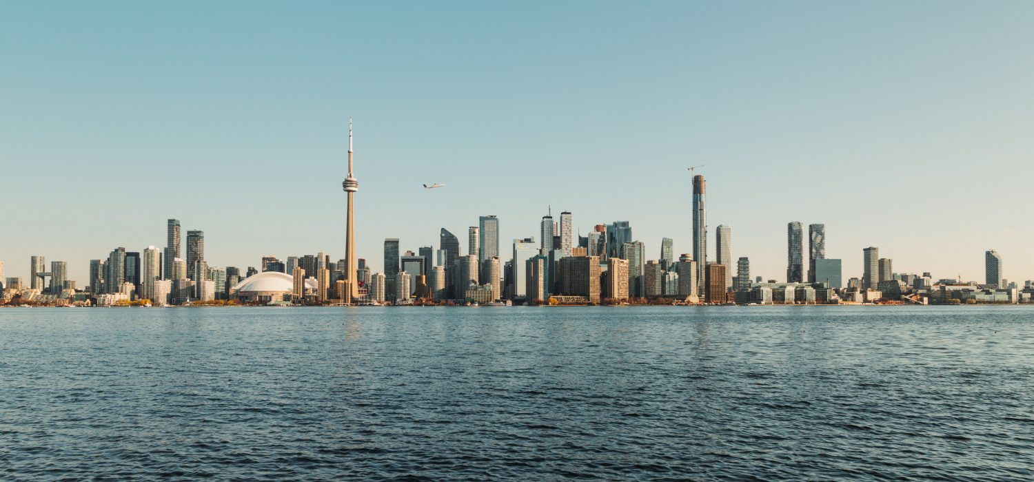 Toronto skyline with the CN Tower viewed from the waterfront