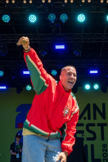 Singer on stage at FIFA Fan Festival