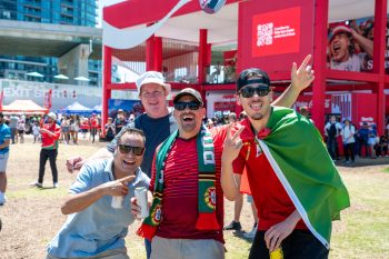 fans enjoying themselves at FIFA Fan Festival
