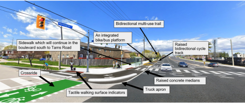 Artist rendering of planned changes at Morningside Avenue and Tams Road/Pan Am Drive