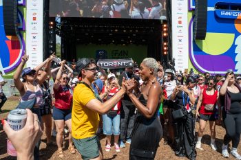 fans enjoying themselves at FIFA Fan Festival