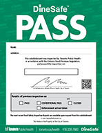 image of the dinesafe pass notice 