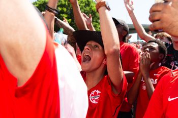fans enjoying themselves at FIFA Fan Festival