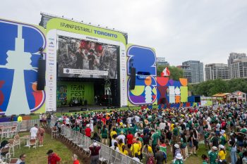 Outdoor stage and audience