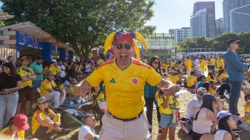 fan enjoying the FIFA Fan Festival