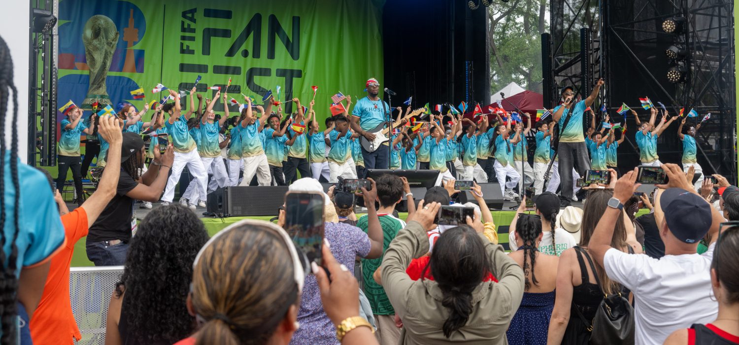 Stage with performers and audience